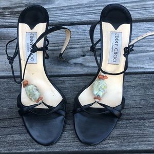 Jimmy Choo Black Embellished Sandals